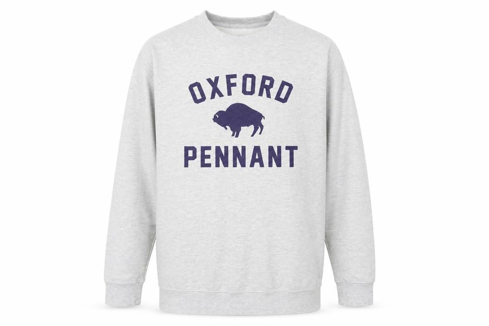 Oxford Pennant Men's Grey XL Pullover Sweatshirt Crew Neck Logo Design