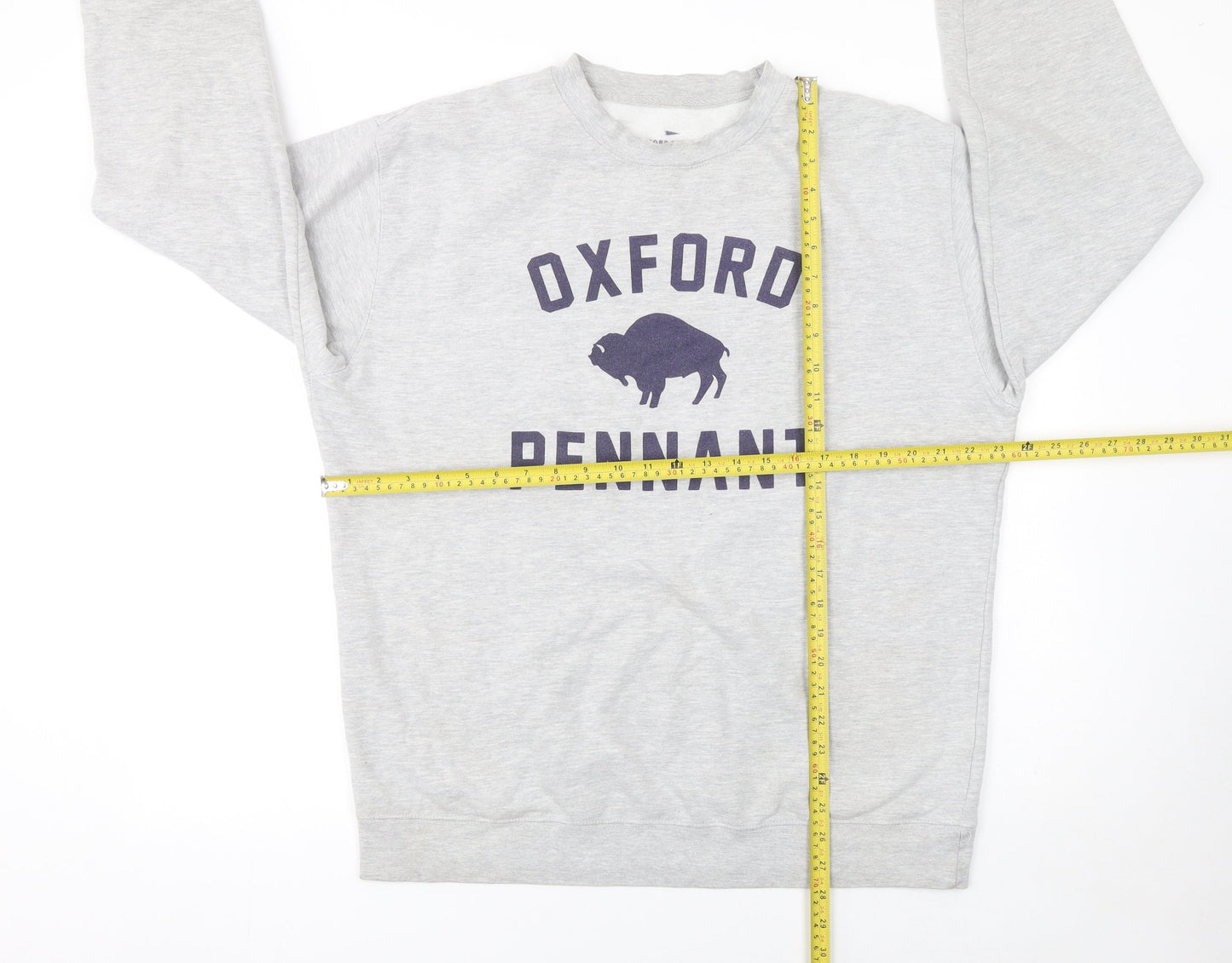 Oxford Pennant Men's Grey XL Pullover Sweatshirt Crew Neck Logo Design