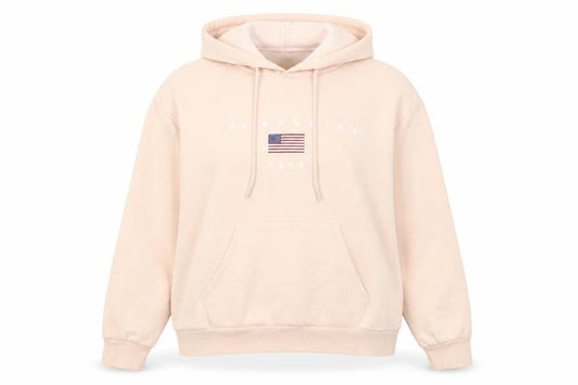 Rising Women’s Beige Los Angeles 1984 Hoodie L/XL Cotton Blend