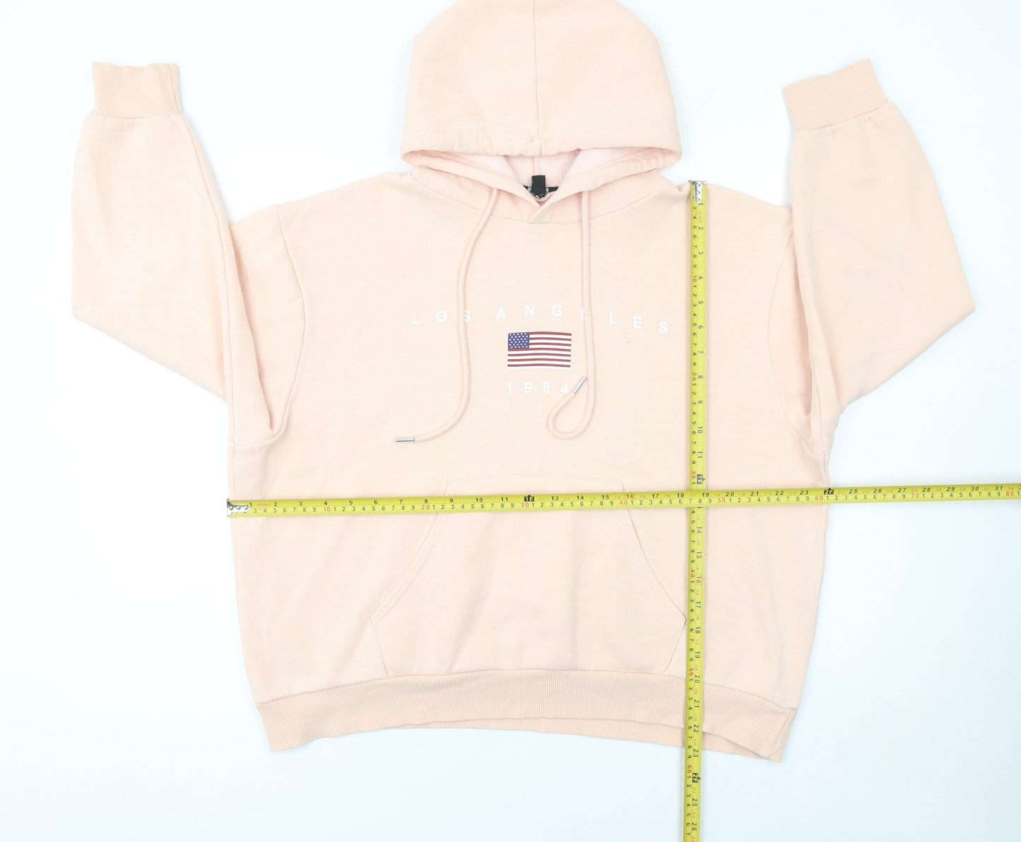 Rising Women’s Beige Los Angeles 1984 Hoodie L/XL Cotton Blend