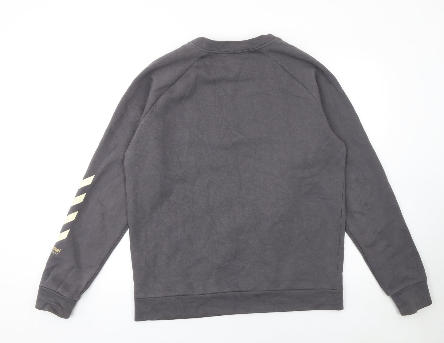 Hummel Mens Grey Pullover Sweatshirt Size M Crew Neck Sports Top
