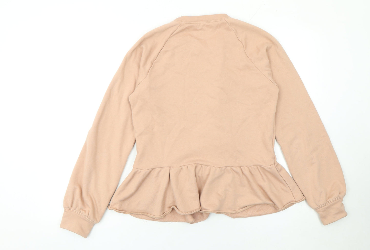 Walter Baker Women Beige Peplum Ruffle Pullover Sweatshirt Size S