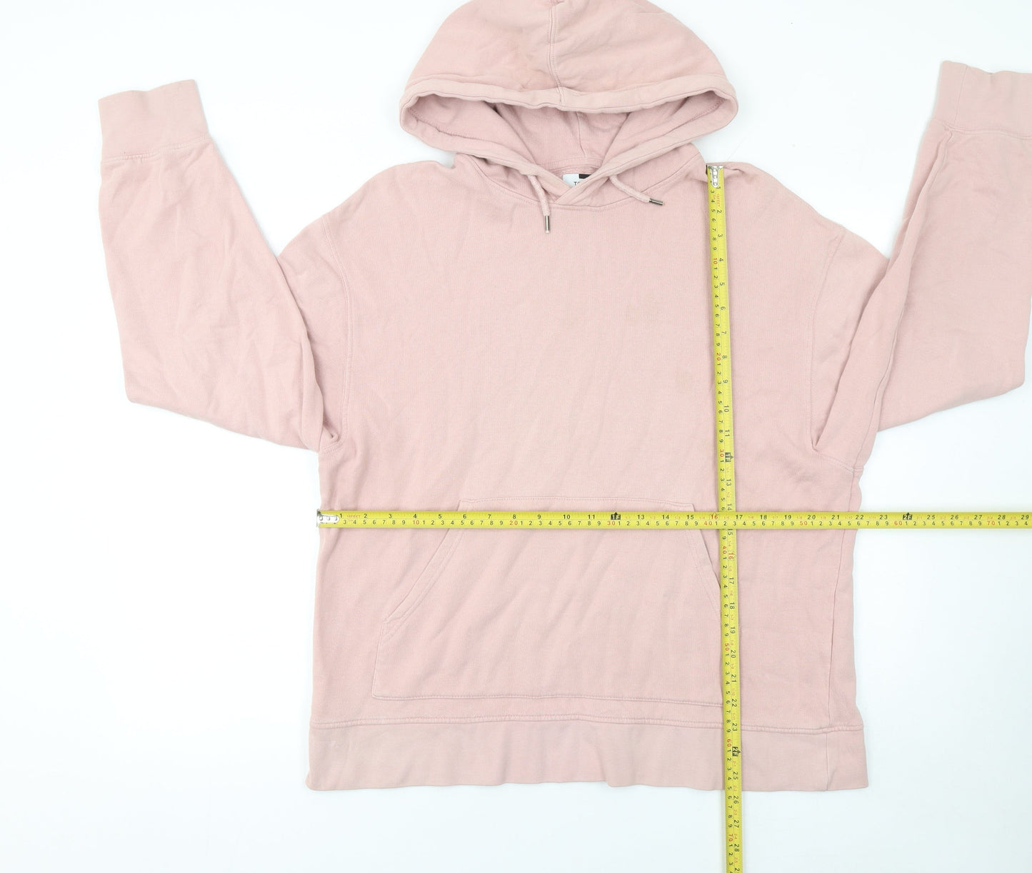 Topman Men's Pink Pullover Hoodie L Regular Fit Cotton Blend