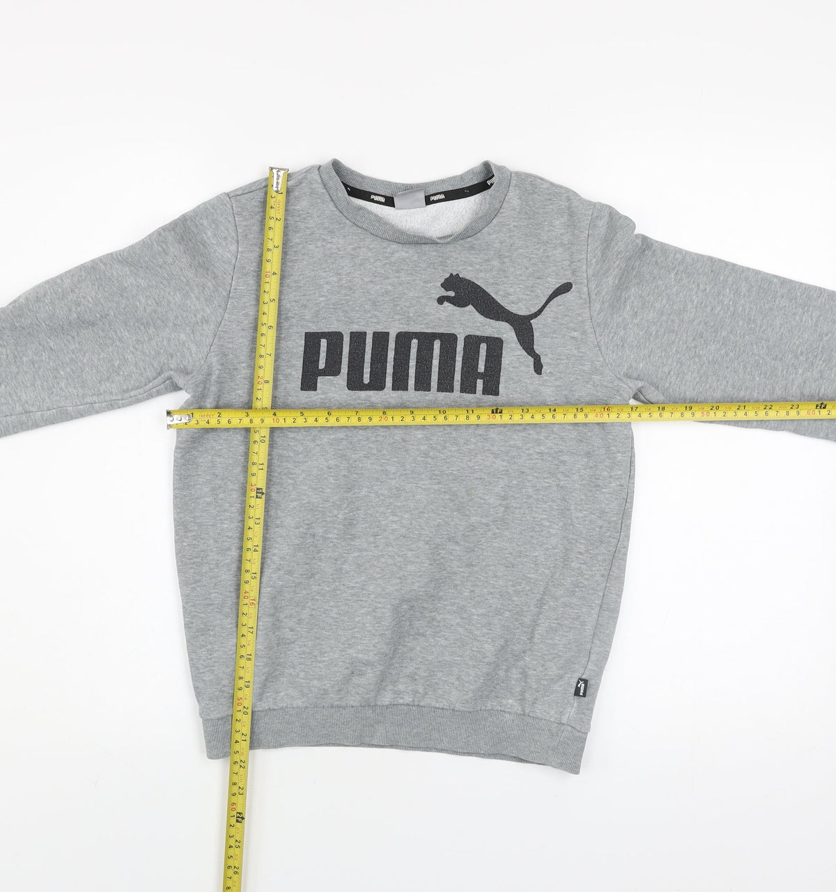 Puma Boys Grey Crew Neck Pullover Sweatshirt Size 11-12 Years