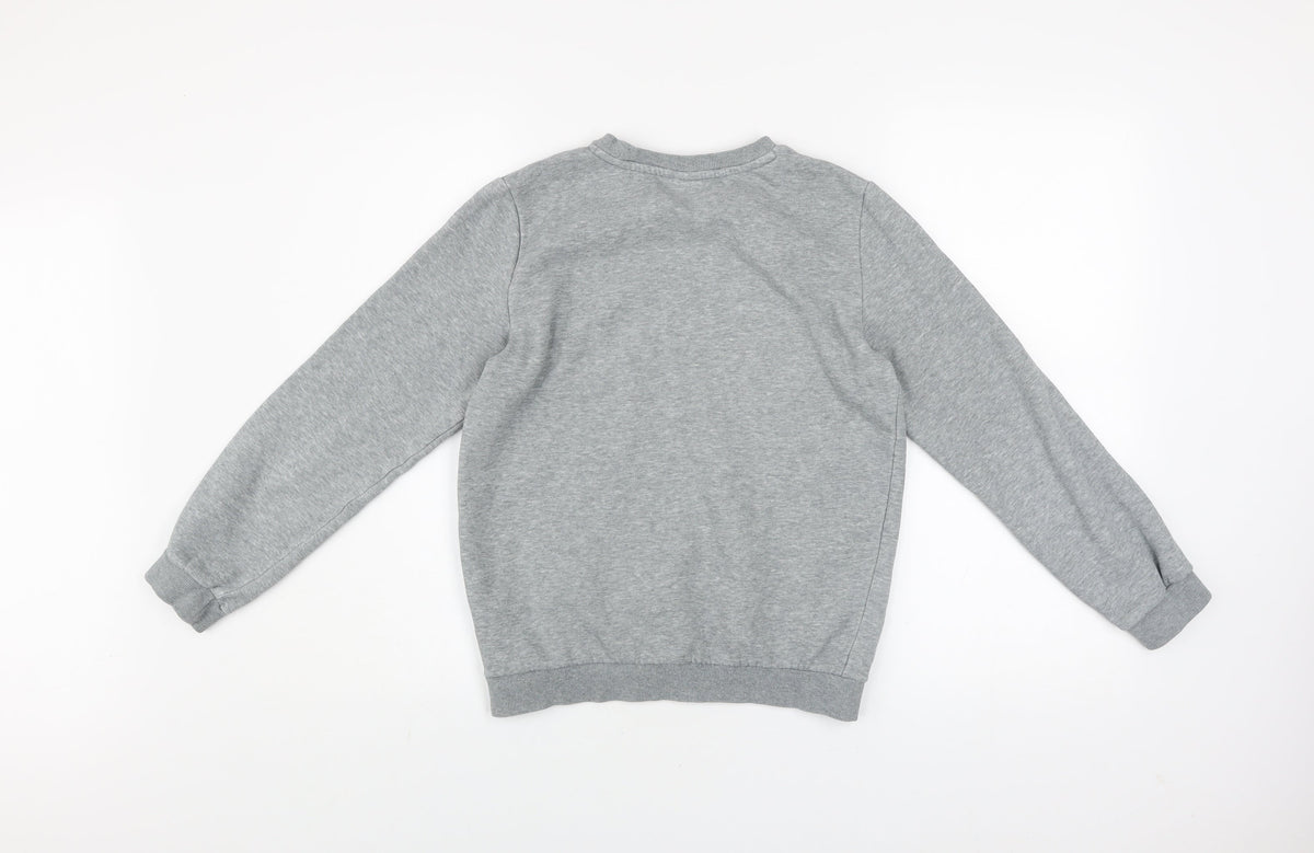 Puma Boys Grey Crew Neck Pullover Sweatshirt Size 11-12 Years