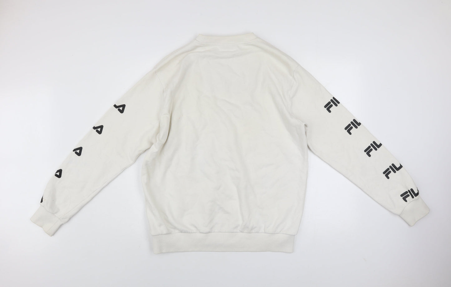 FILA Men's White Logo Sweatshirt L Long Sleeve Pullover