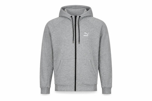 Puma Men's Grey Full Zip Hooded Track Jacket Size M