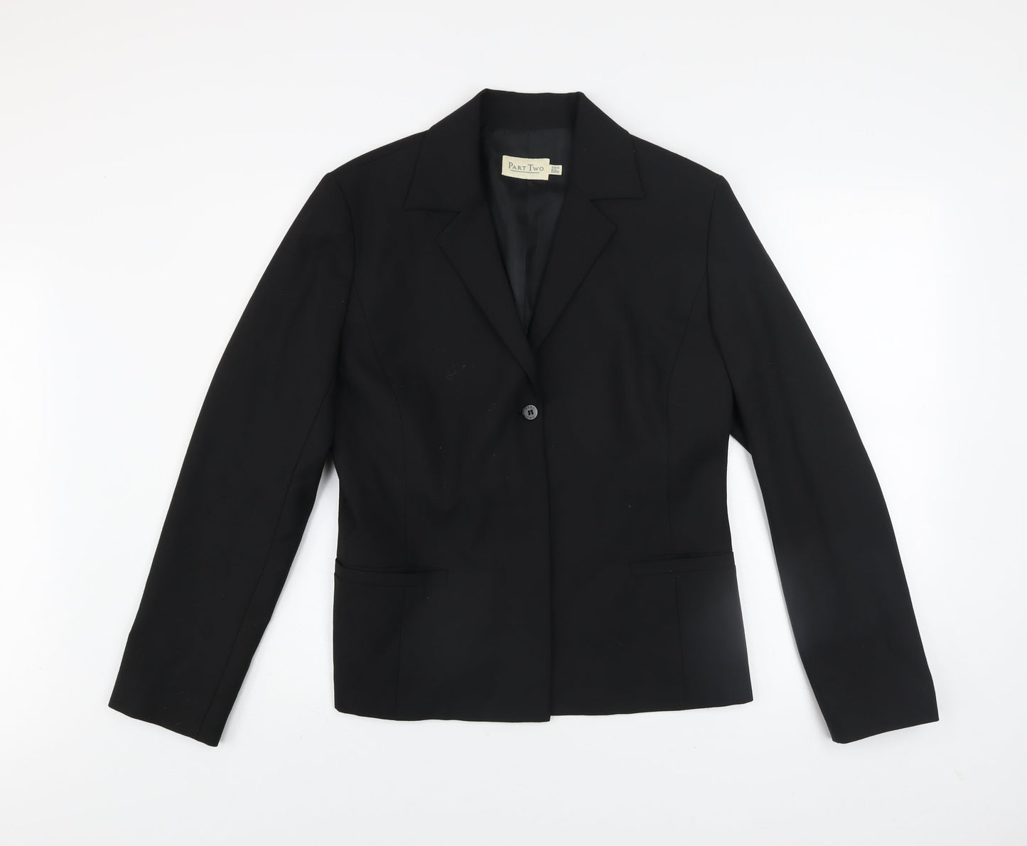Part Two Women's Black Single-Breasted Blazer UK 14 Tailored Jacket