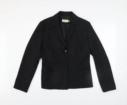 Part Two Women's Black Single-Breasted Blazer UK 14 Tailored Jacket