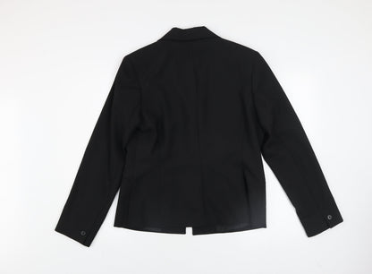 Part Two Women's Black Single-Breasted Blazer UK 14 Tailored Jacket