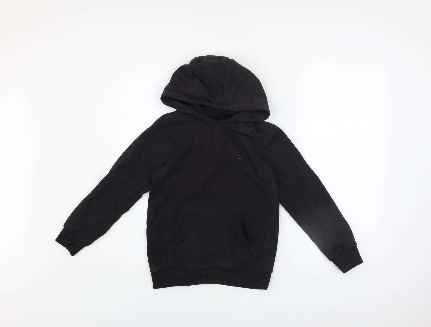 Matalan Boys Black Pullover Hoodie Age 8 Years Cotton Blend Fleece