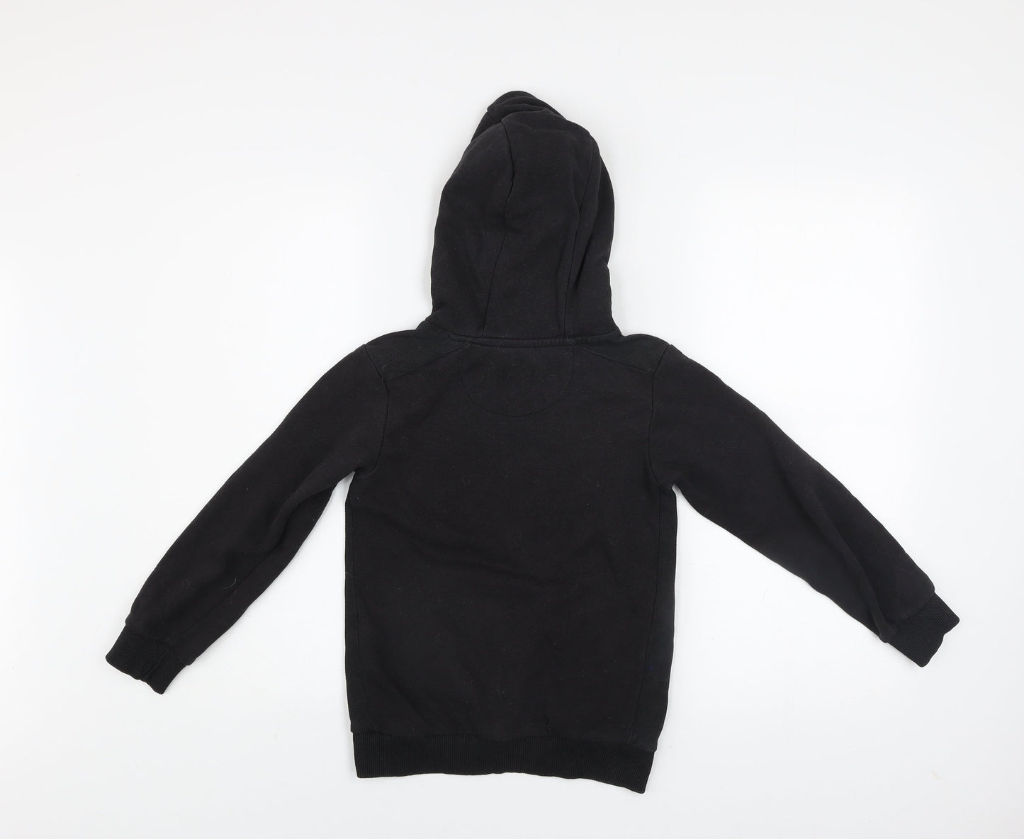 Matalan Boys Black Pullover Hoodie Age 8 Years Cotton Blend Fleece