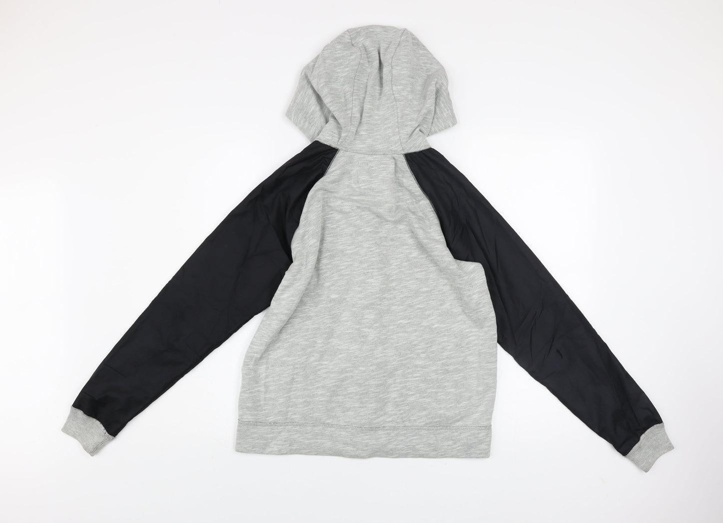 Abercrombie Kids Boys Grey Hooded Full Zip Jacket 15-16 Years Cotton Blend