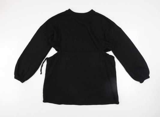 Nasty Gal Women’s Black T-Shirt Dress Size 8 Long Sleeve Casual Jersey