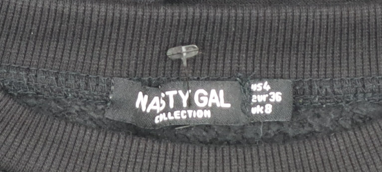 Nasty Gal Women’s Black T-Shirt Dress Size 8 Long Sleeve Casual Jersey