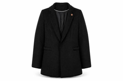 Wallis Womens Black Tweed Blazer Jacket UK 16 Classic Style