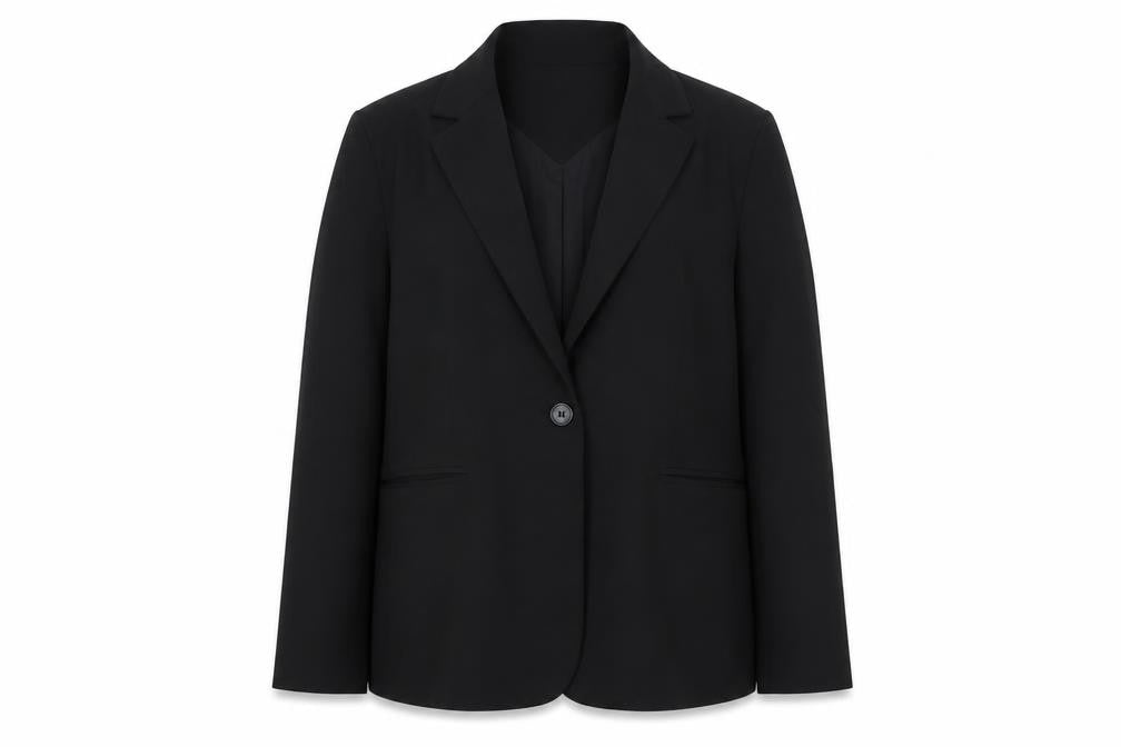 Bershka Womens Black Regular Fit Single-Breasted Blazer M