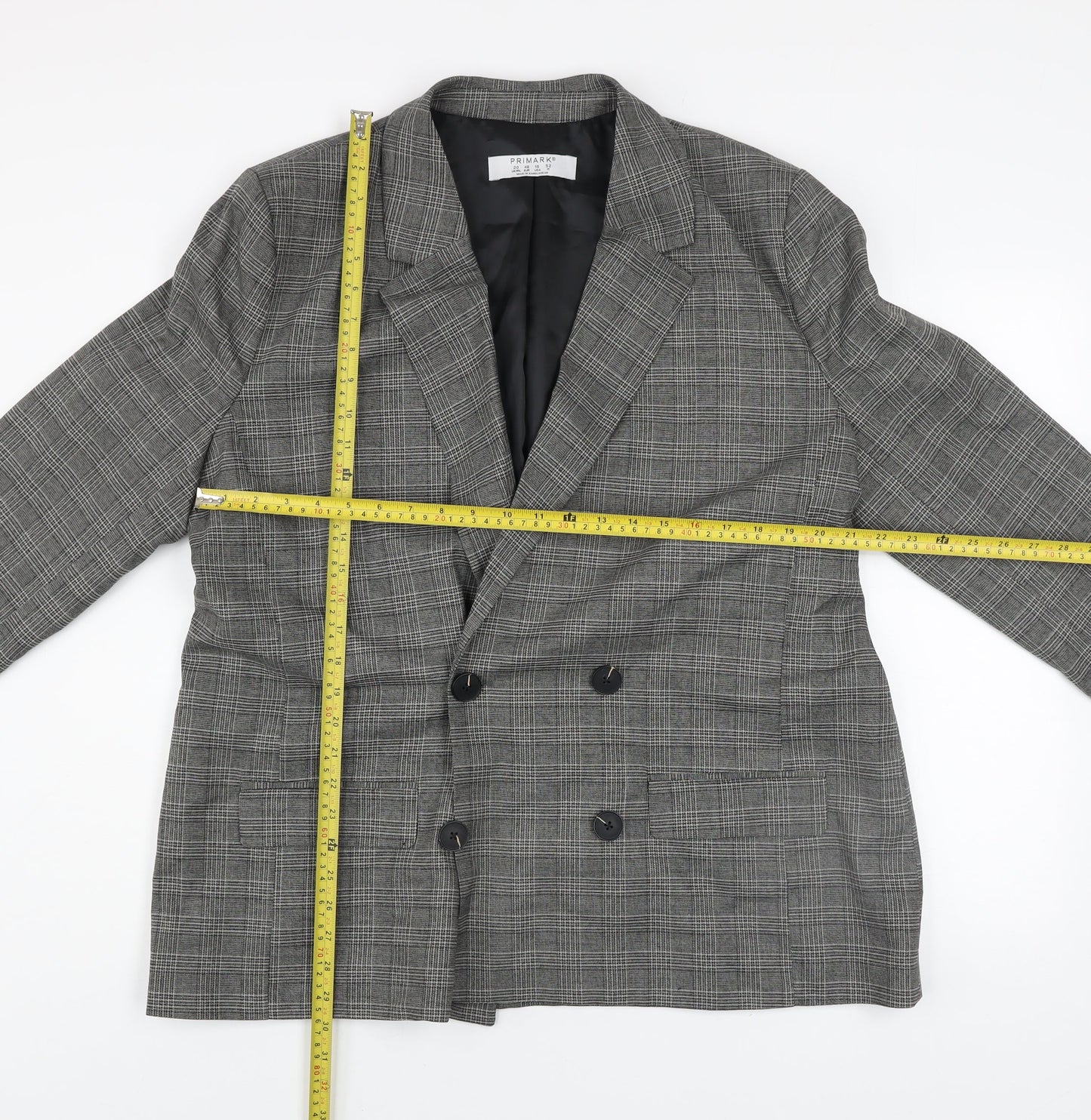 Primark Women’s Grey Check Blazer Size 20 Regular Fit