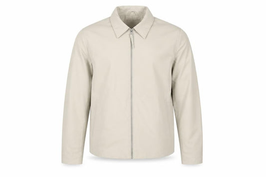 H&M Men Beige L Regular Fit Basic Zip Jacket
