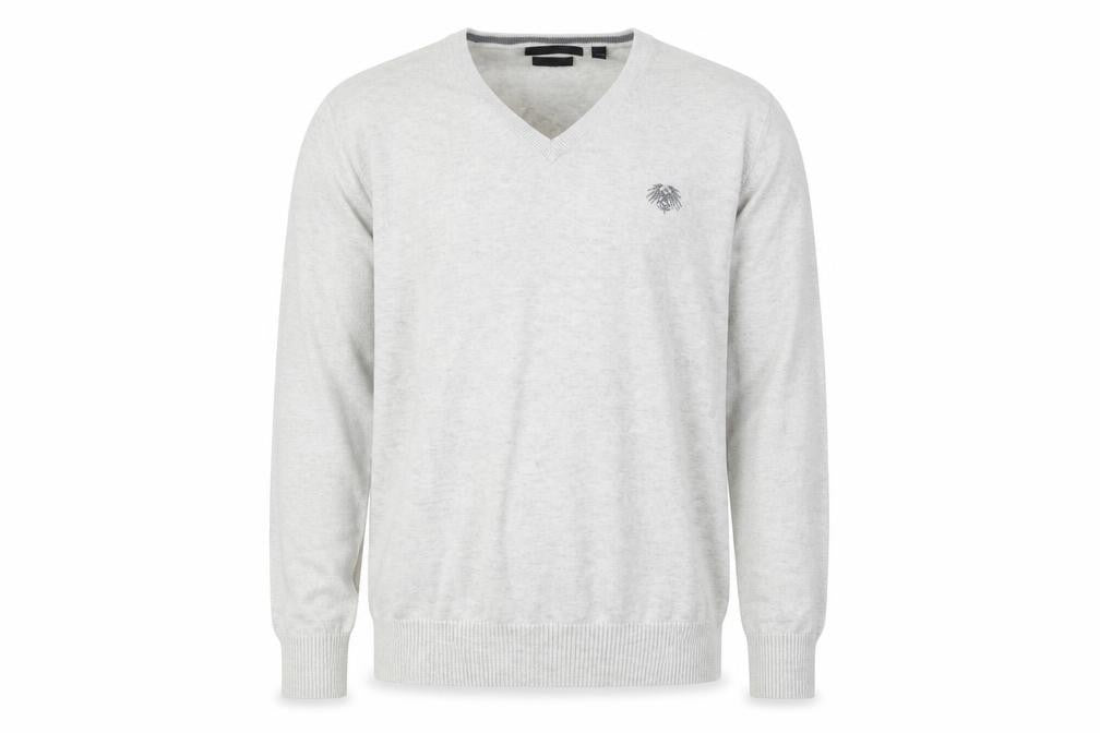 Soviet Mens Grey Cotton V-Neck Pullover Jumper M
