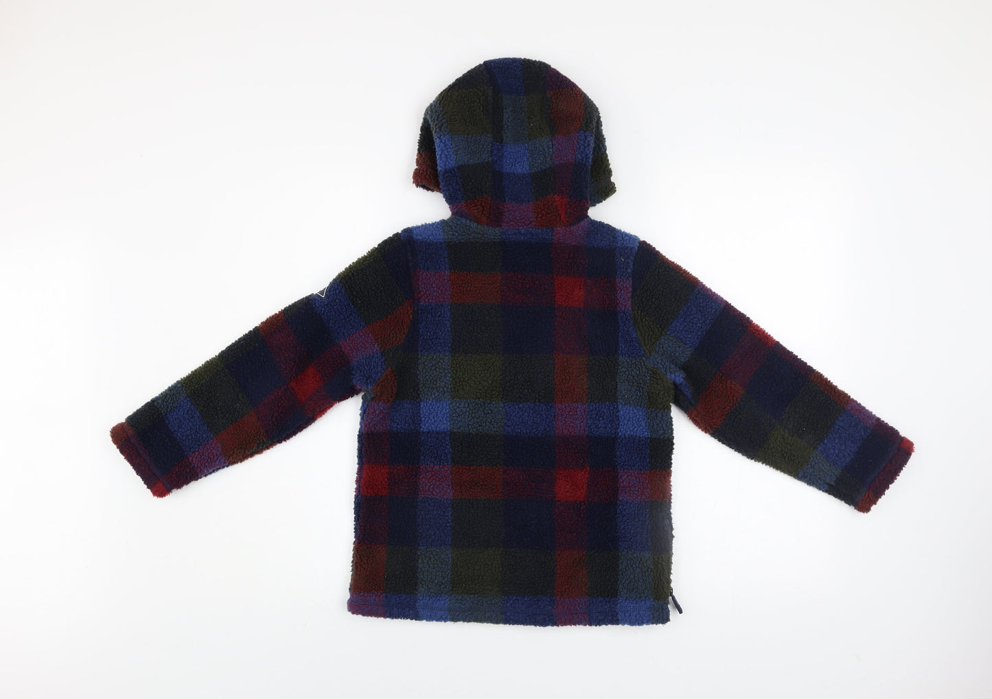 Joules Girls Multicoloured Fleece Check Hooded Pullover 8 Years