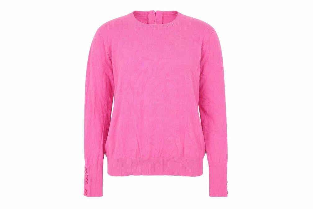 Savida Women's Pink Crew Neck Long Sleeve Pullover Jumper Size 12