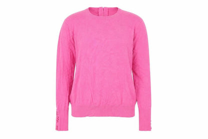 Savida Women's Pink Crew Neck Long Sleeve Pullover Jumper Size 12