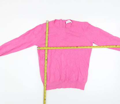 Savida Women's Pink Crew Neck Long Sleeve Pullover Jumper Size 12
