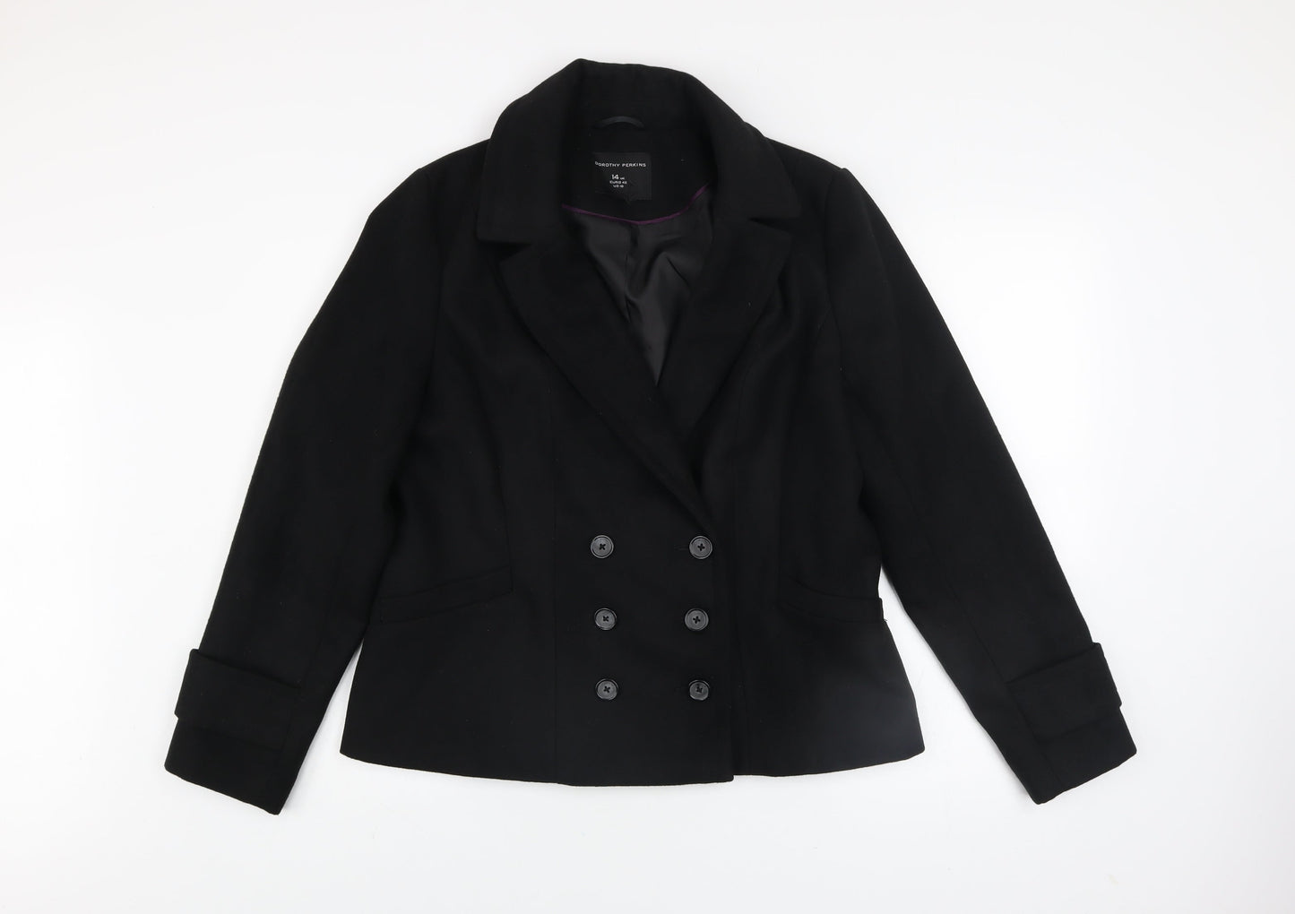 Dorothy Perkins Women's Black Size 14 Blazer Jacket