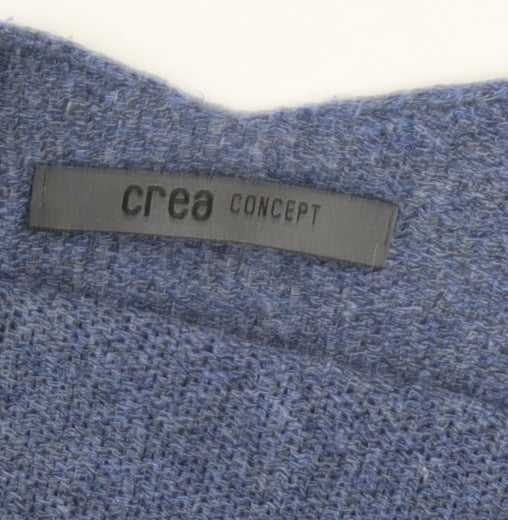 Crea Concept Women’s Blue V-Neck Short Sleeve Knit Jumper Size 12