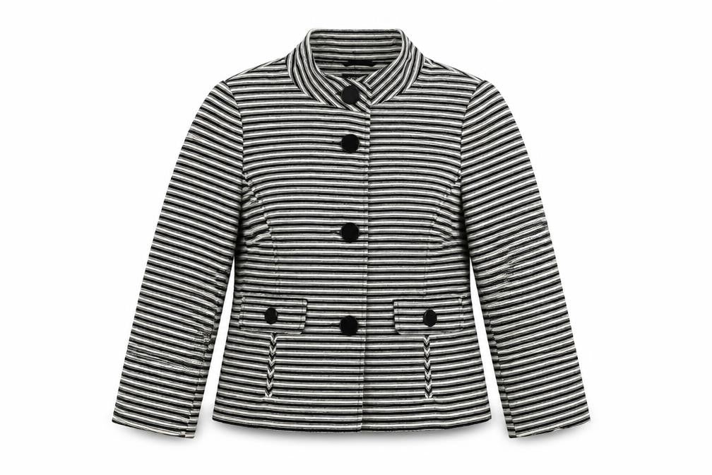 Principles Petite Women’s Black Striped Cotton Jacket Size 12