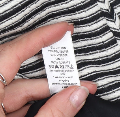 Additional view of Principles Petite Women’s Black Striped Cotton Jacket, size UK 12