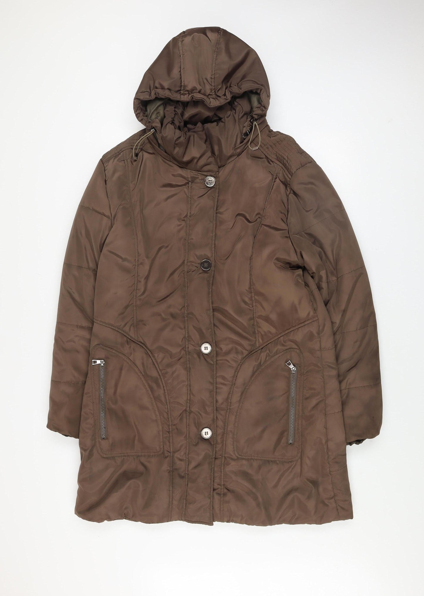 Betty Kay Women Brown Size 12 Hooded Puffer Coat