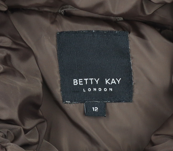 Betty Kay Women Brown Size 12 Hooded Puffer Coat