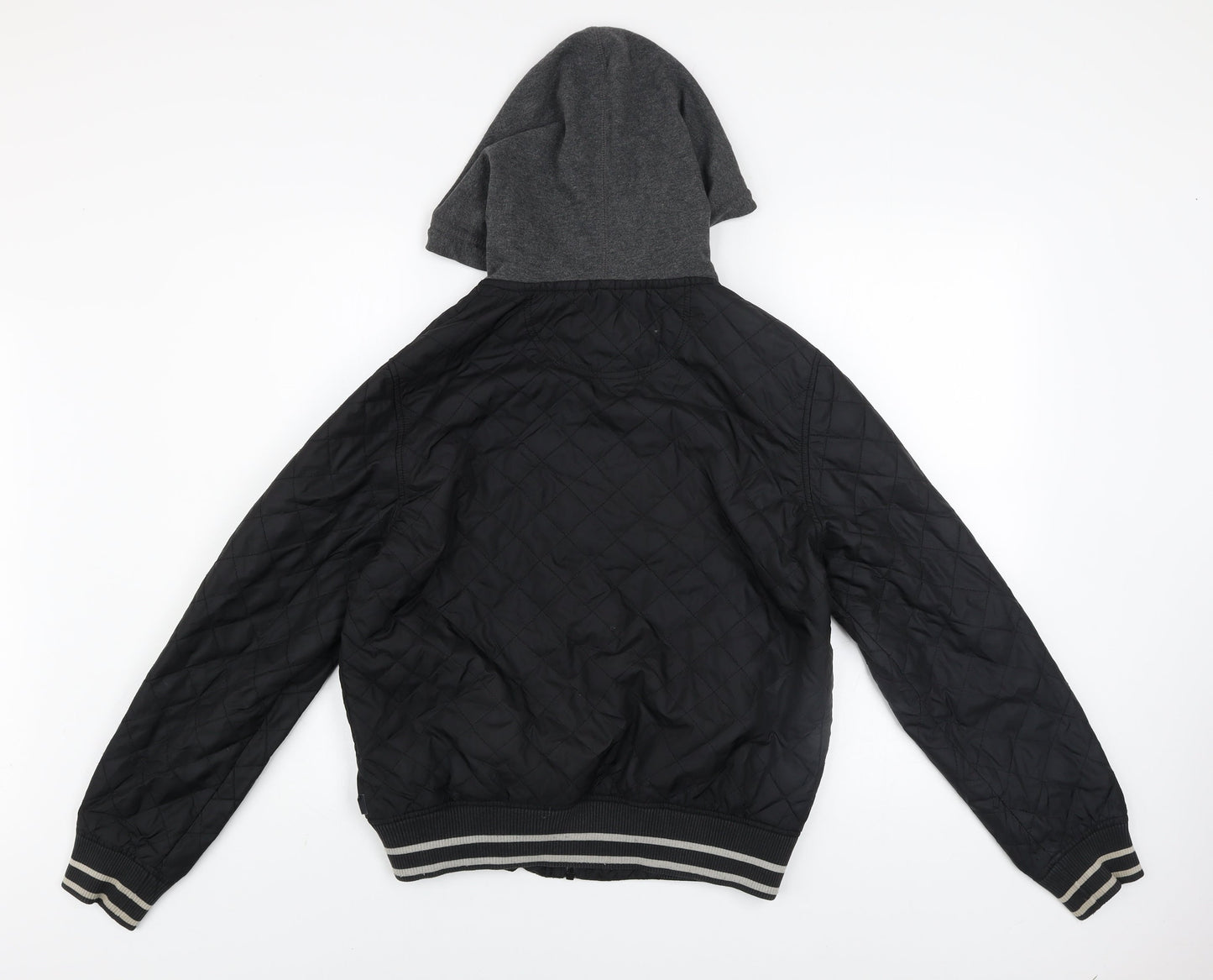 Converse Men's Black XS Quilted Hooded Jacket