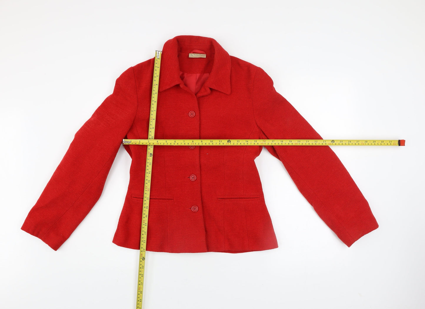Bay Trading Company Women's Red Wool Blend Classic Blazer Size 10