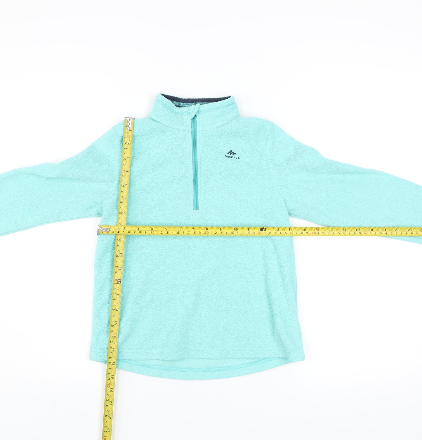 Quechua Girls Turquoise Fleece Half Zip Sweatshirt 8-9 Years