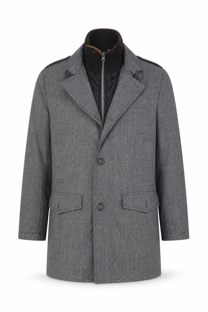 Rocha John Rocha Men's Grey Mid-Length Overcoat M Classic Workwear Style