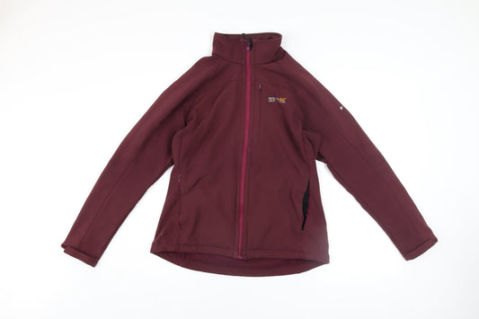 Regatta Women Purple Softshell Outdoor Jacket UK 12 Full Zip Windproof