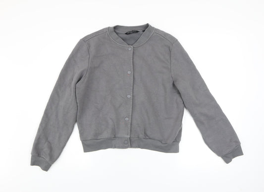 Brave Soul Women's Grey Small Basic Bomber Jacket Cotton Blend