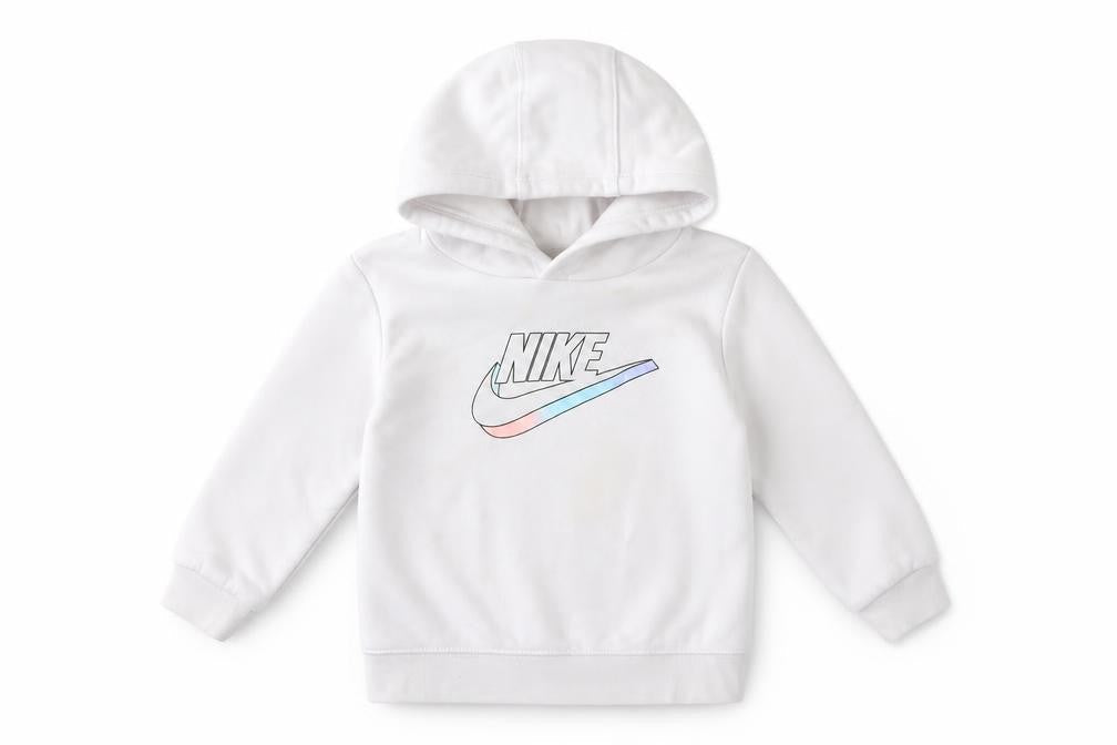 Nike Girls White Pullover Hoodie 2 Years Fleece Logo Hooded Sweatshirt