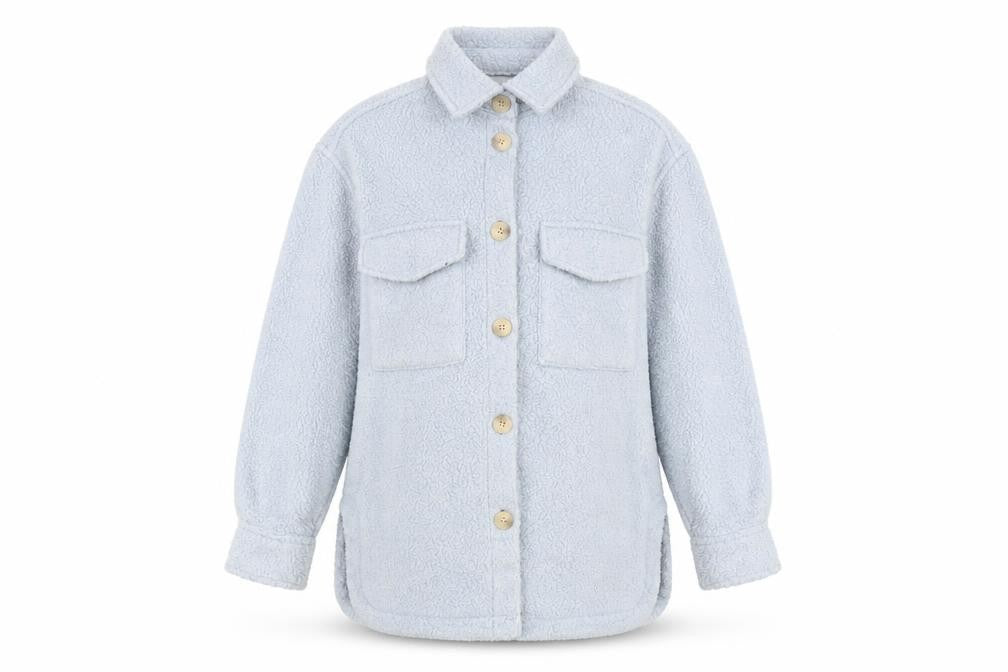 H&M Women’s Blue Fleece Button Jacket XS Casual Mid-Length