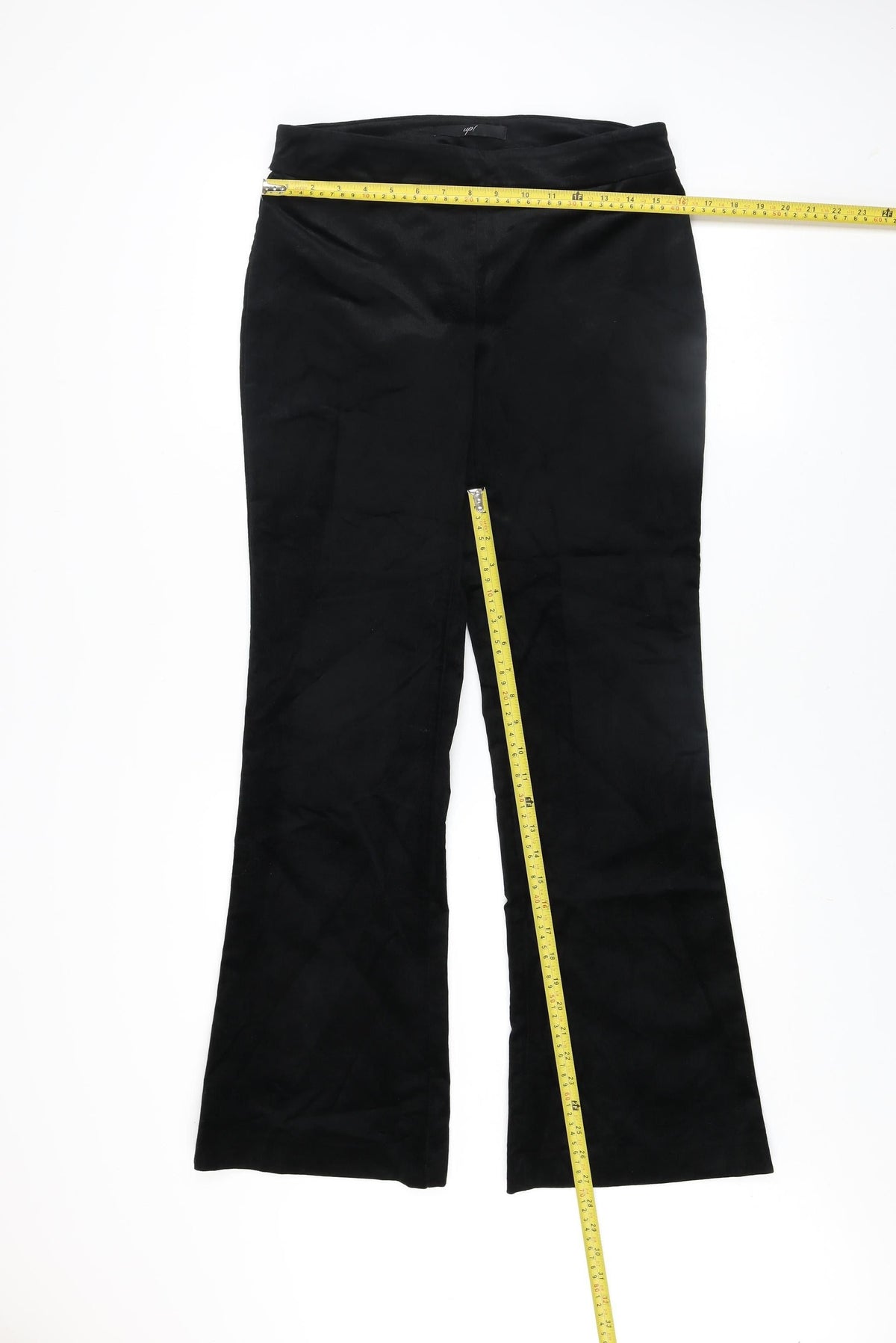 Up! Women's Black Regular Fit Flared Stretch Trousers Size 10