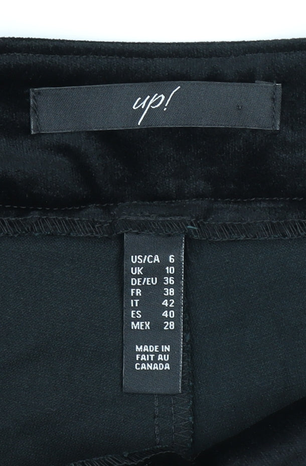 Up! Women's Black Regular Fit Flared Stretch Trousers Size 10