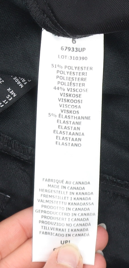 Up! Women's Black Regular Fit Flared Stretch Trousers Size 10