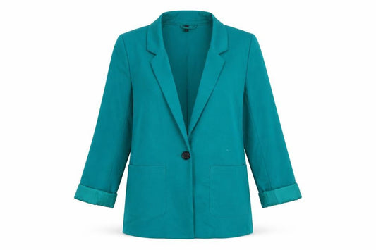 H&M Divided Women Green Cotton Blend Blazer Size 10