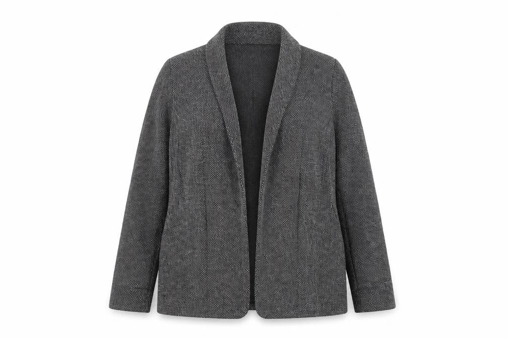 New Look Women's Grey Herringbone Blazer Jacket Size 8