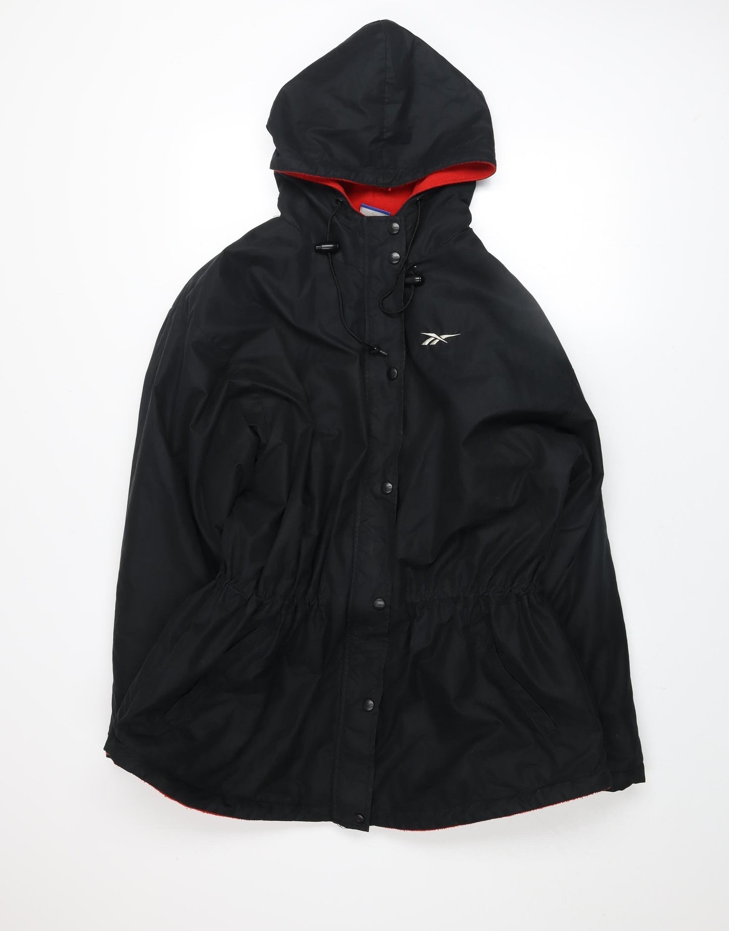 Reebok Womens Black Hooded Anorak XL Vintage Sports Jacket