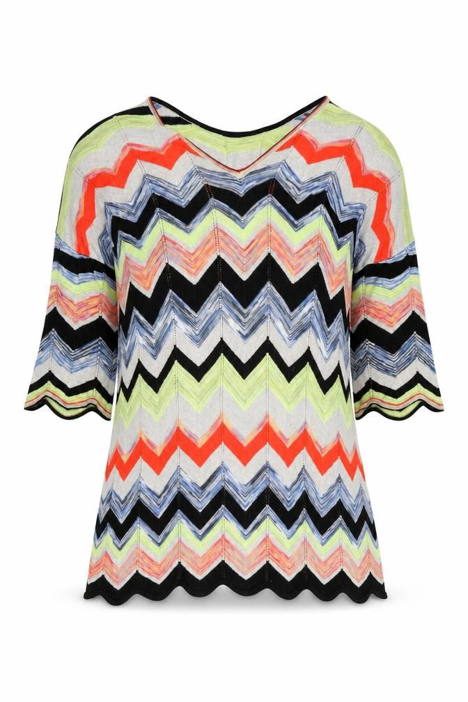 Oui Women Multicoloured Size 16 Shift Knee Length Dress