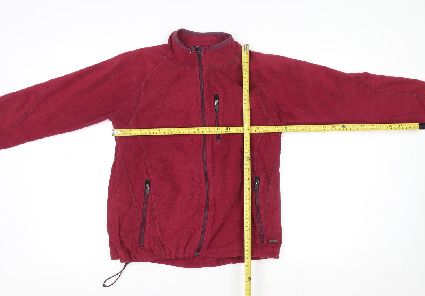 Human Nature Women's Red Fleece Zip Jacket Size M Regular Fit